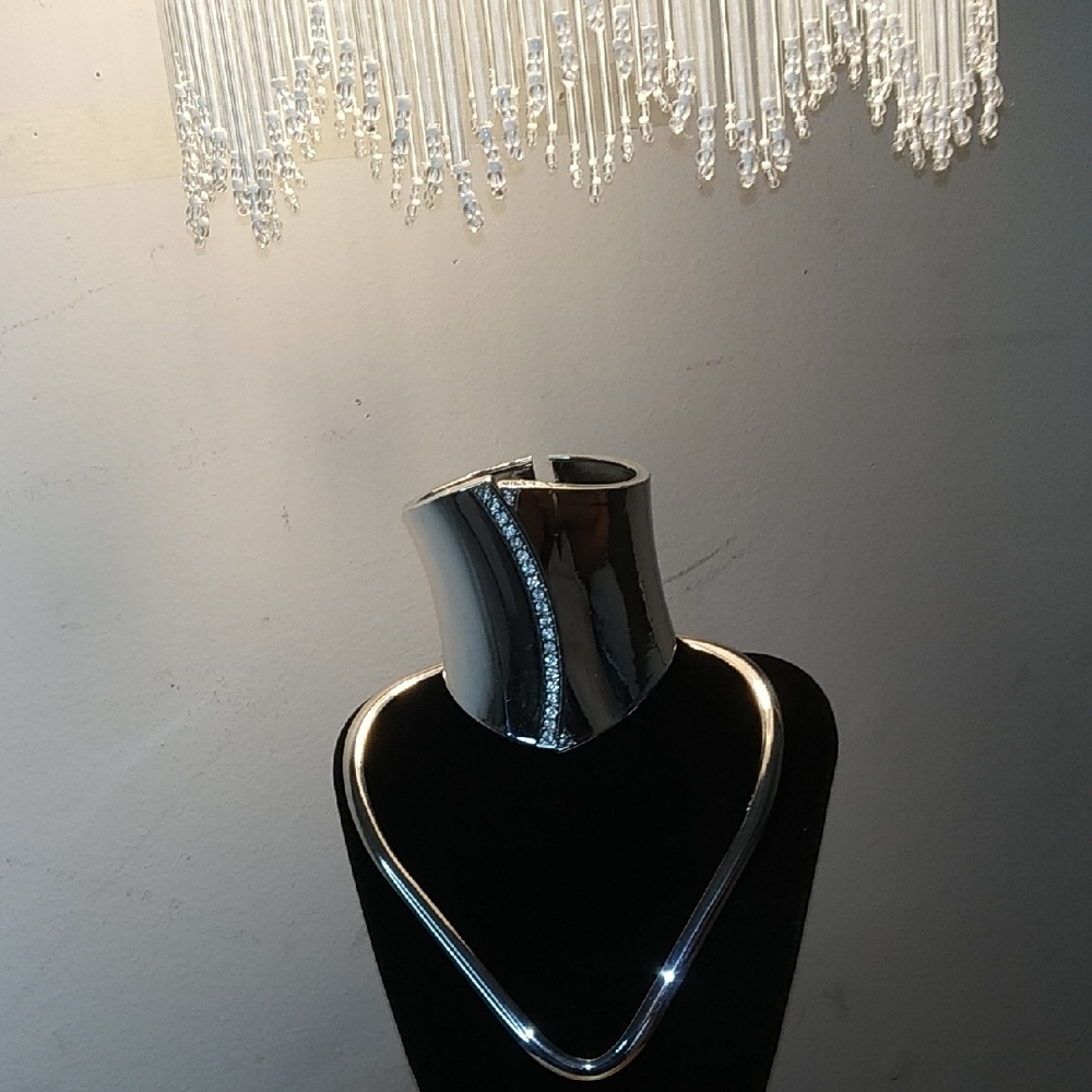 Silver Statement Necklace - image 3